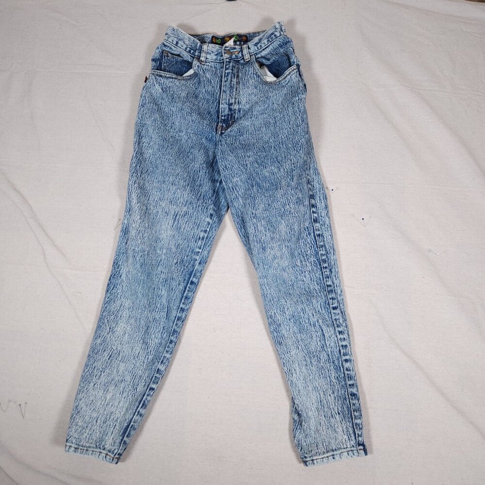 Vintage Sasson Acid Washed Blue Jeans Womens Size 9 Tapered Denim Pants FLAW